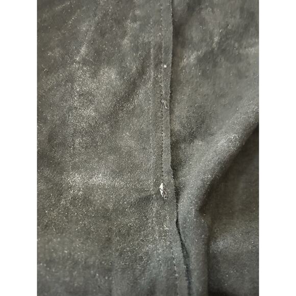 SKIES ARE BLUE Black Faux Suede Snakeskin Print Open Front Jacket XL Moto Zipper - Picture 14 of 16